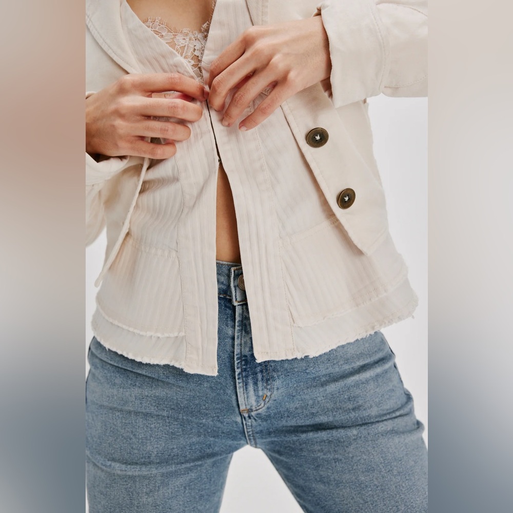 Free People | NWT Chic Off White Orly Cord Heritage Jacket - Picture 3 of 6